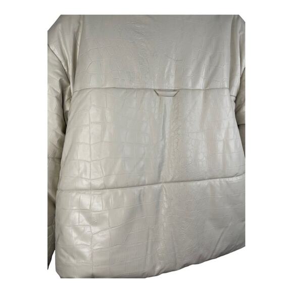 Nanushka Hide Okobor Alt-Leather Textured Puffer Jacket Cream White Size XS - Picture 12 of 16